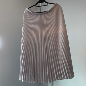 Club Monaco - pleated accordion maxi skirt. Metallic grey, size 12